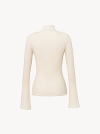 Pull en tricot côtelé en cachemire mérinos - Beau Blanc