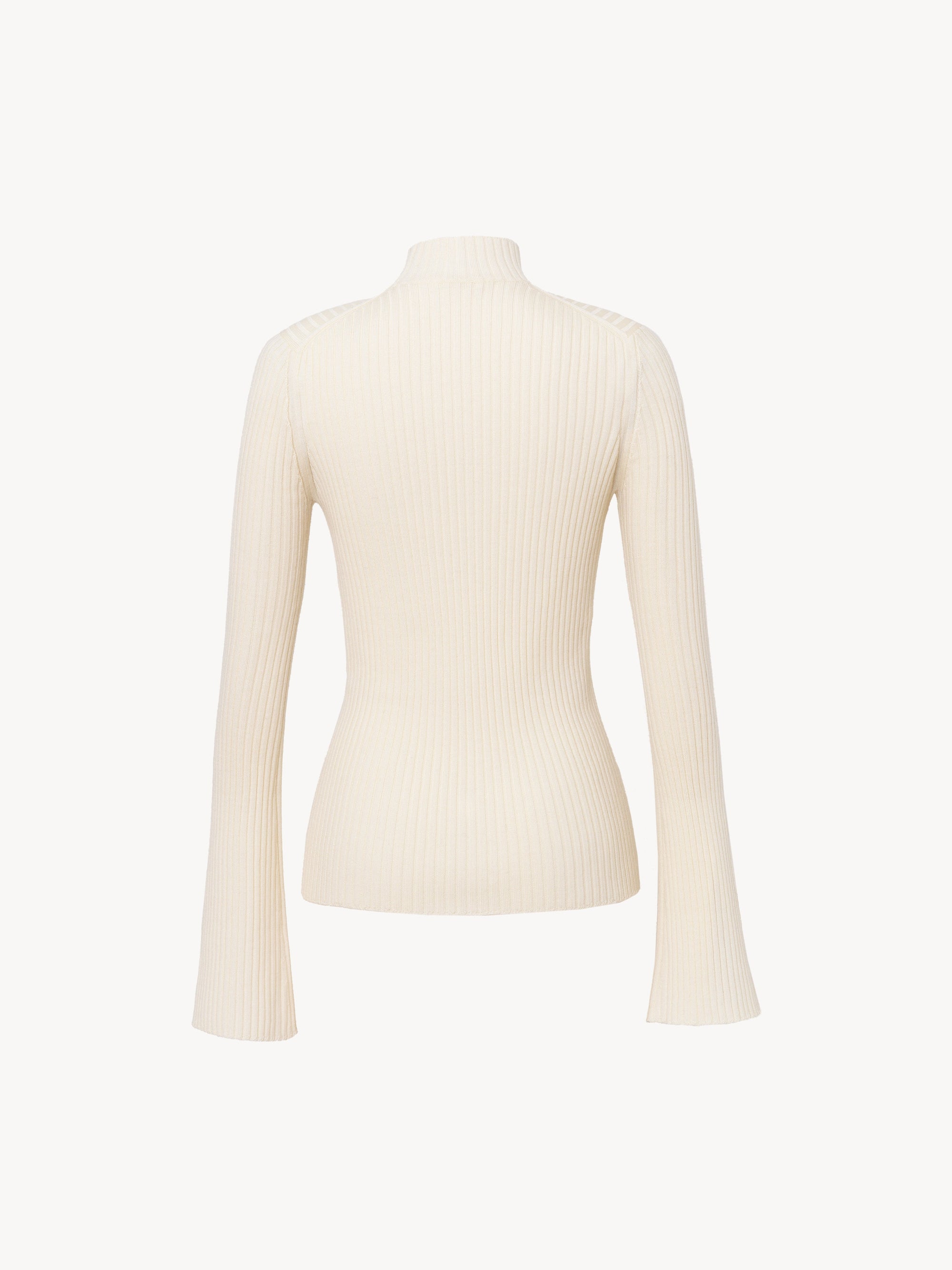 Pull en tricot côtelé en cachemire mérinos - Beau Blanc