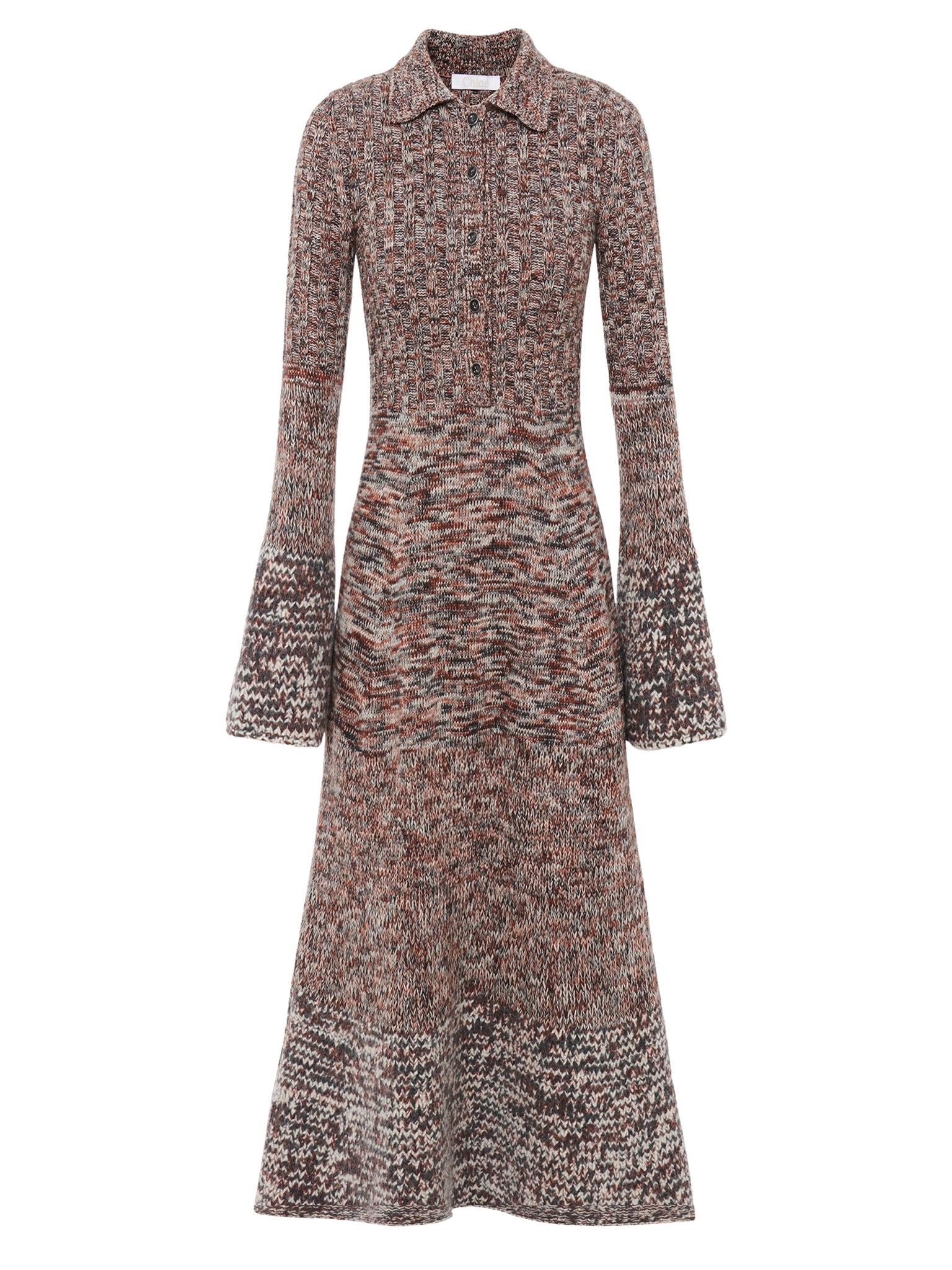 Robe polo évasée en cachemire - Stone Grey