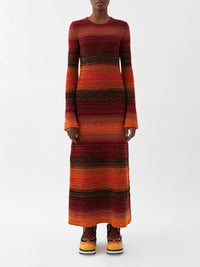 Robe évasée en cachemire - Sunset Orange