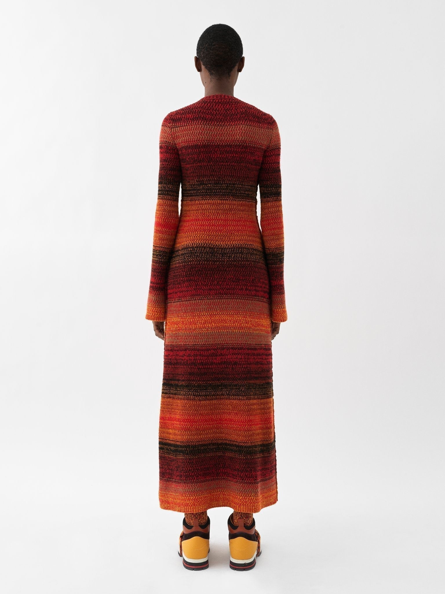 Robe évasée en cachemire - Sunset Orange