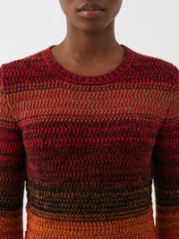Robe évasée en cachemire - Sunset Orange