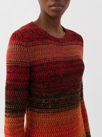 Robe évasée en cachemire - Sunset Orange