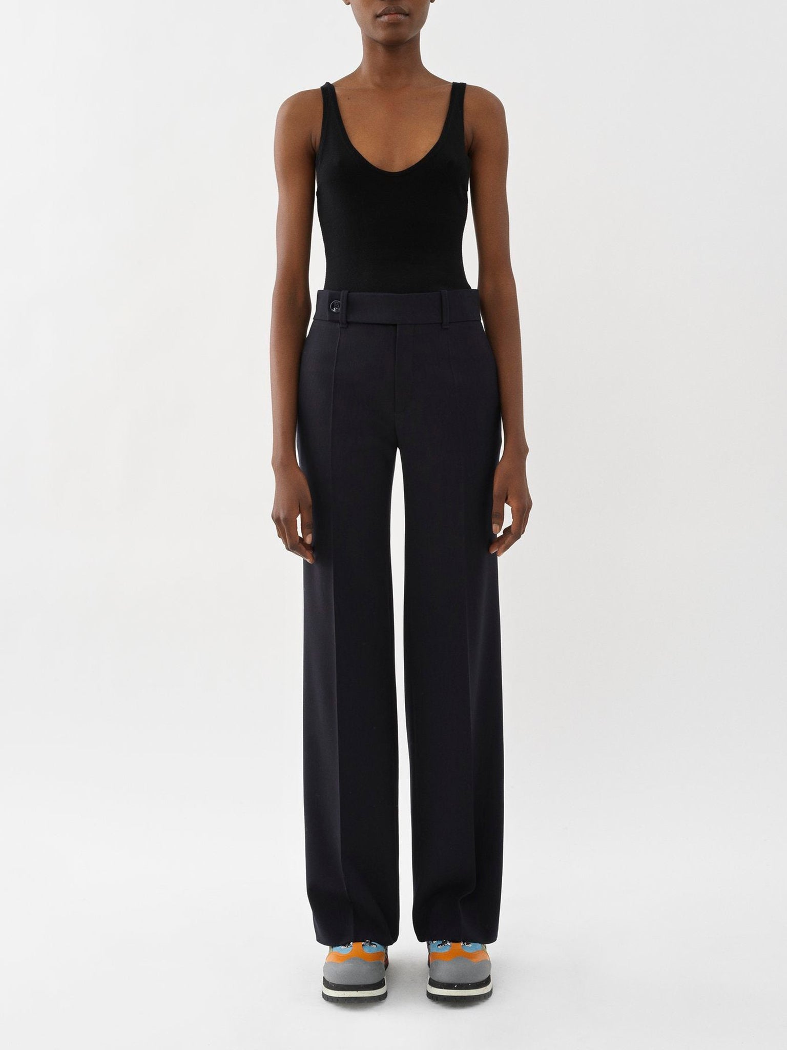Pantalon évasé en laine - Abyss Blue