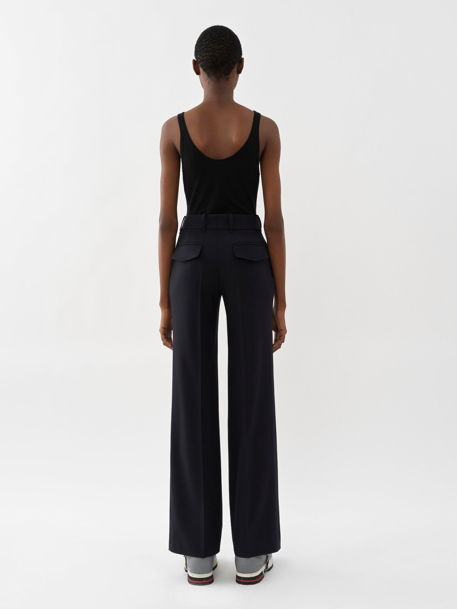 Pantalon évasé en laine - Abyss Blue
