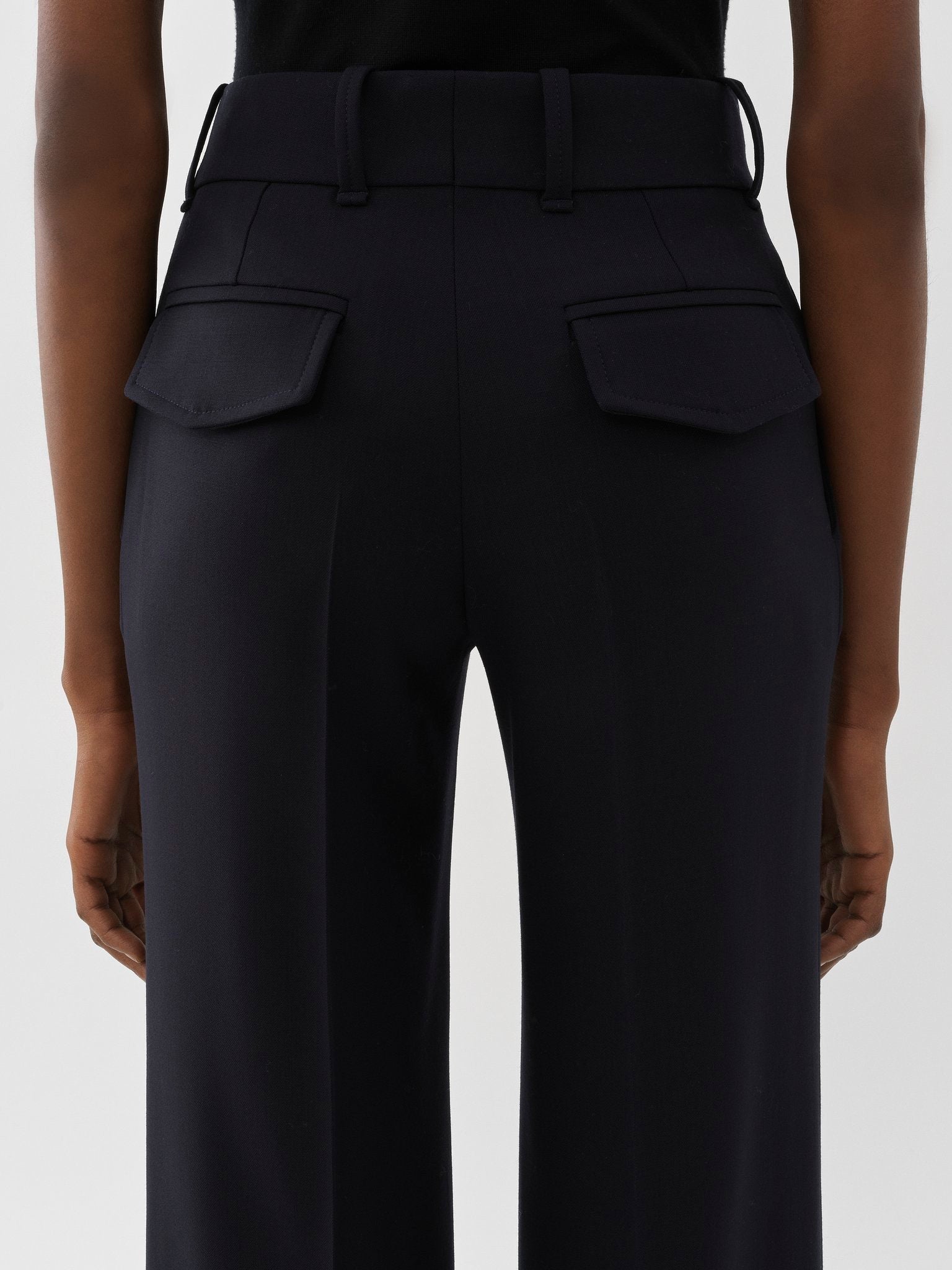 Pantalon évasé en laine - Abyss Blue