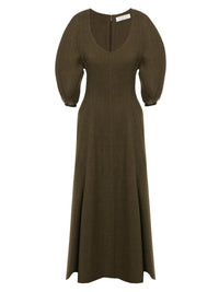 Robe cintrée à manches 3/4 en laine - Silver Forest
