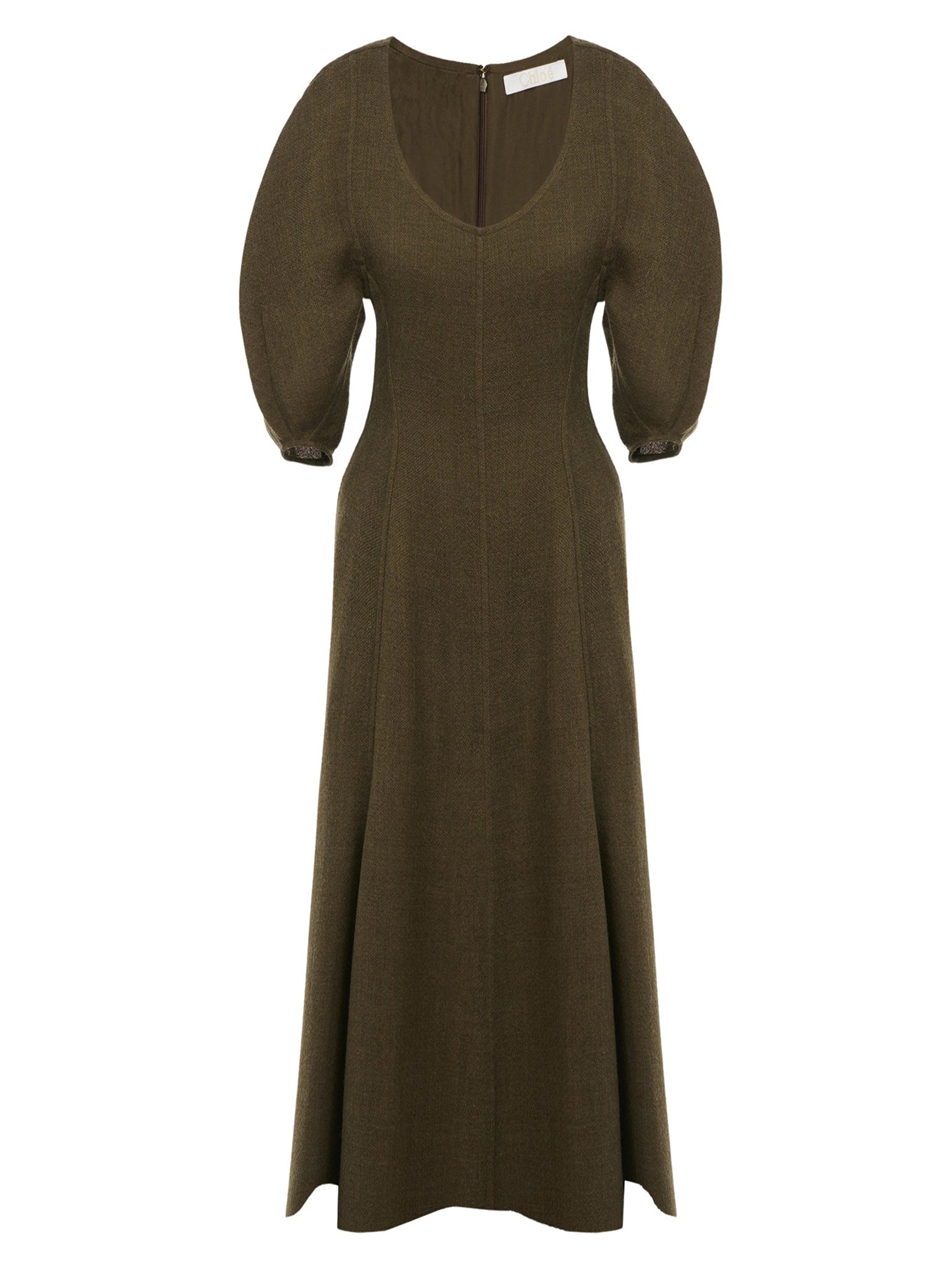 Robe cintrée à manches 3/4 en laine - Silver Forest