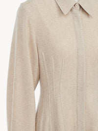 Robe Gauzy en laine de cachemire recyclée - Kaki Sable