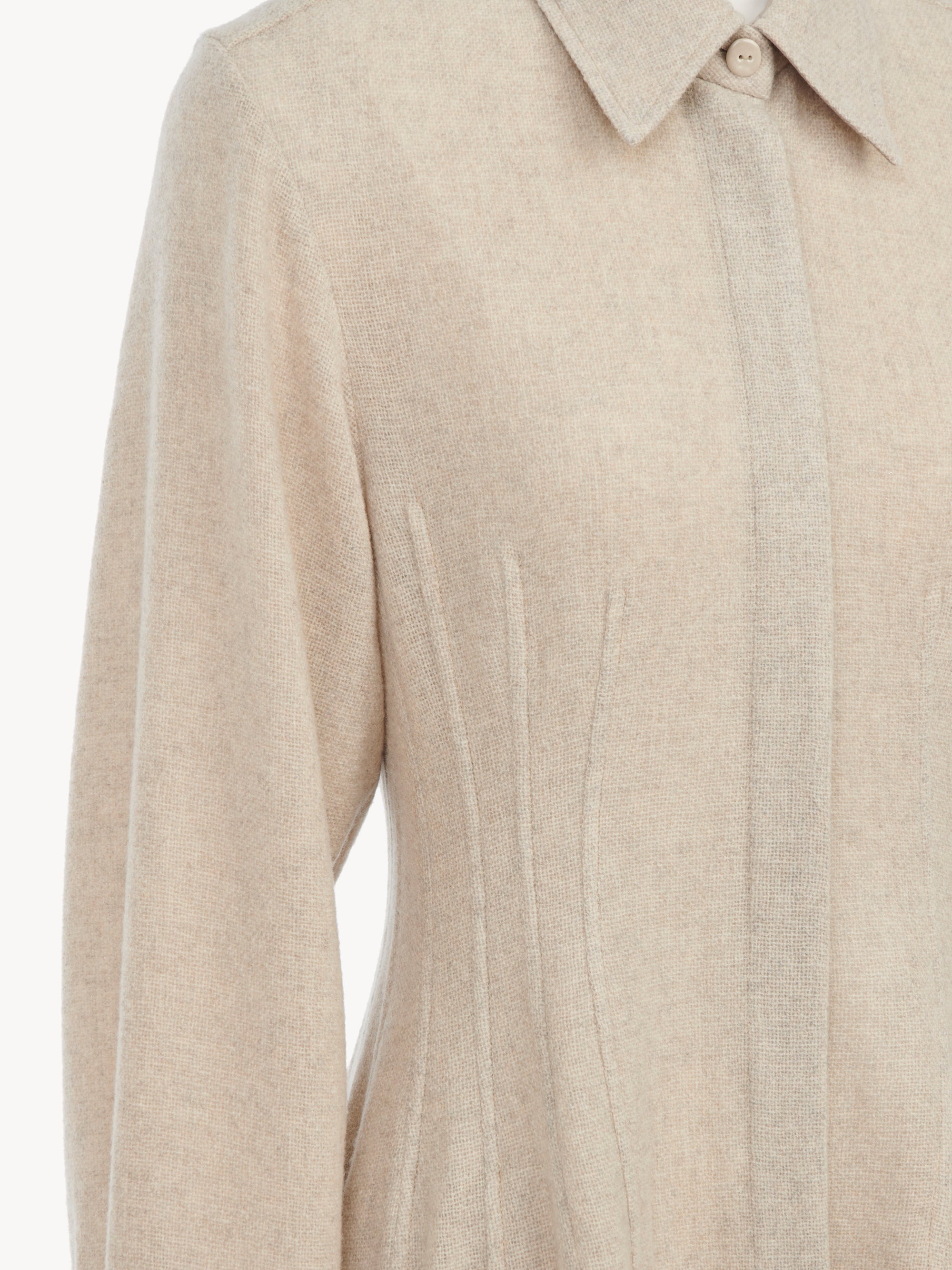 Robe Gauzy en laine de cachemire recyclée - Kaki Sable