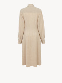 Robe Gauzy en laine de cachemire recyclée - Kaki Sable