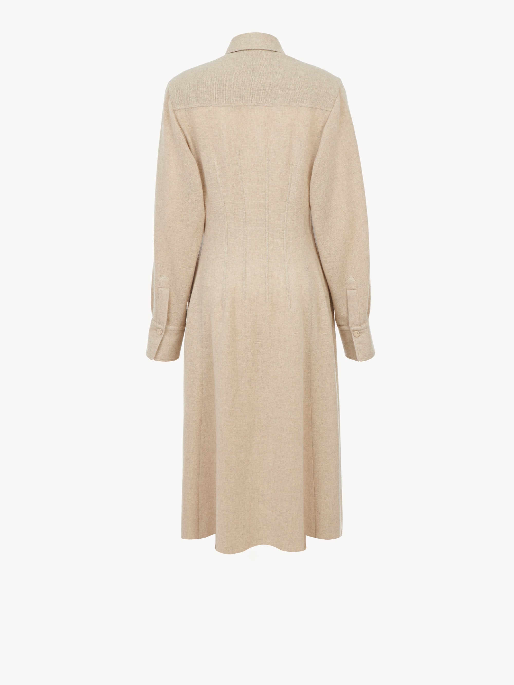 Robe Gauzy en laine de cachemire recyclée - Kaki Sable