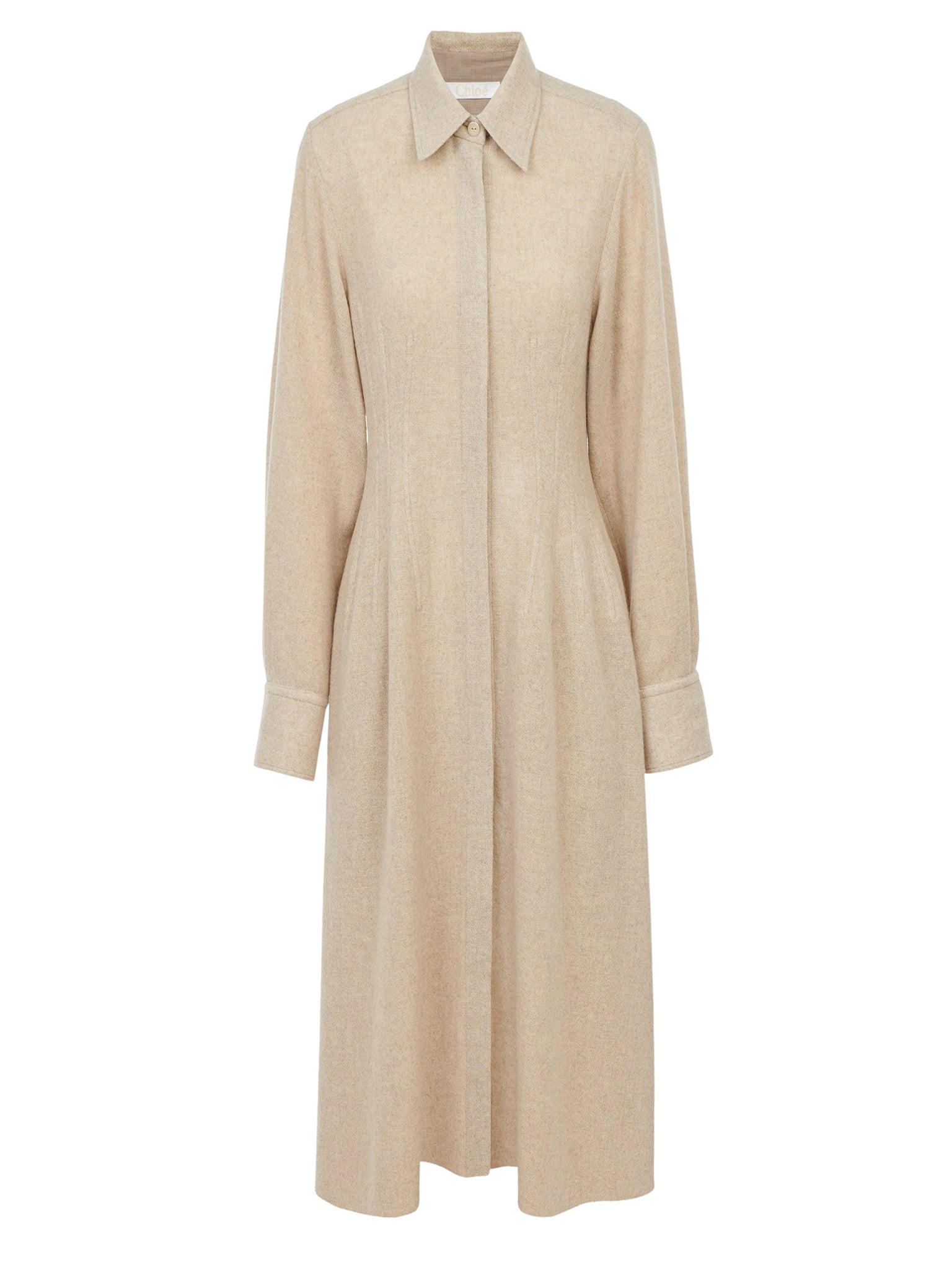 Robe Gauzy en laine de cachemire recyclée - Kaki Sable