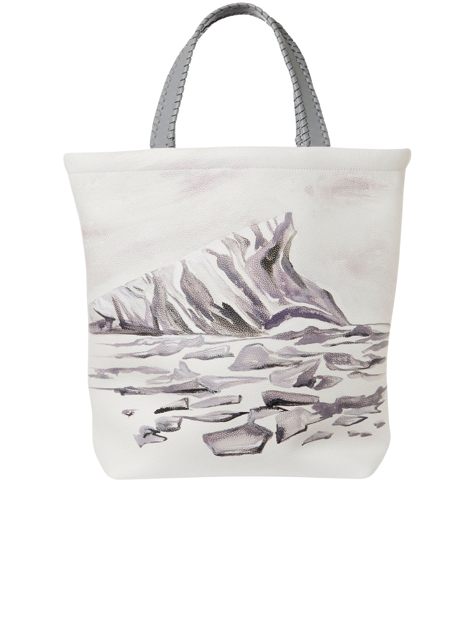 Grand sac cabas Nella en cuir - Artic Ice