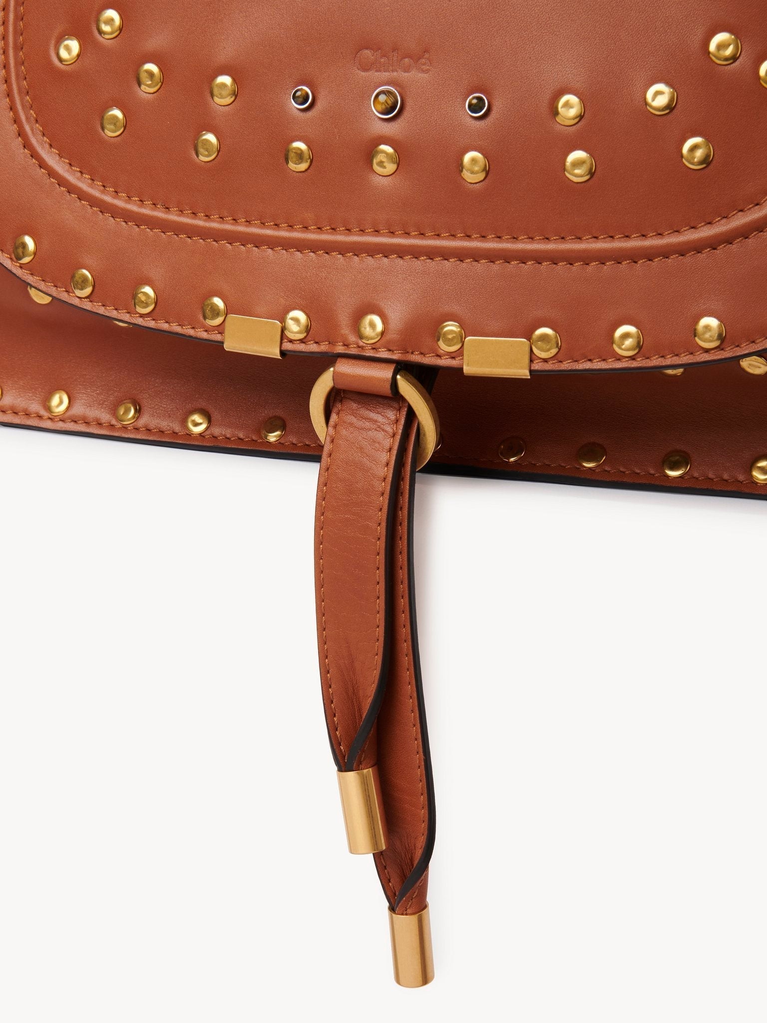 Sac double porté Marcie en cuir - Caramel