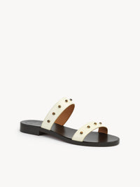 Sandales plates Noua à double bride en cuir - Eggshell
