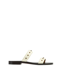 Sandales plates Noua à double bride en cuir - Eggshell