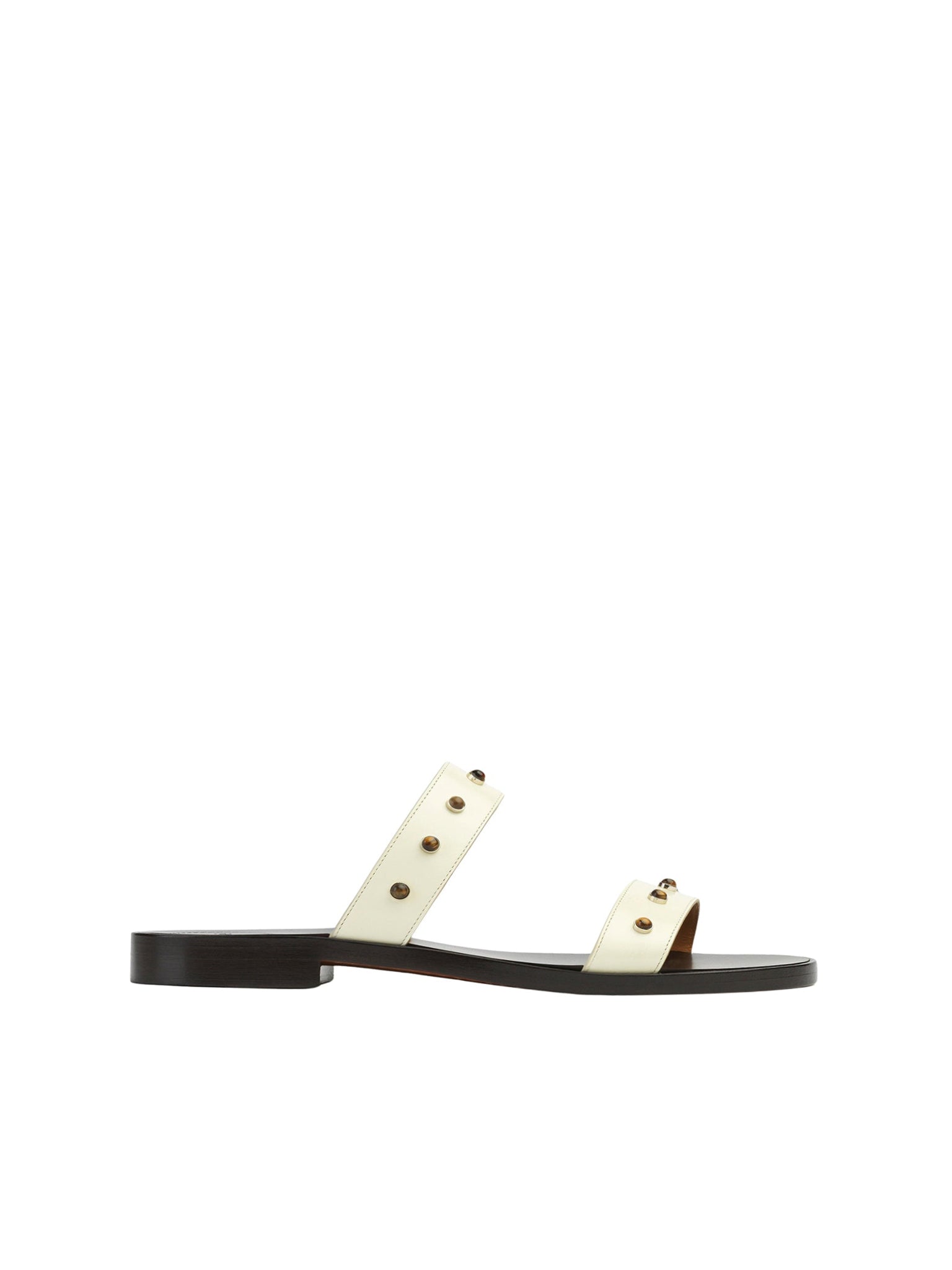 Sandales plates Noua à double bride en cuir - Eggshell