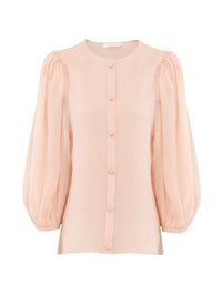 Top en voile ramie - Pensée Rose