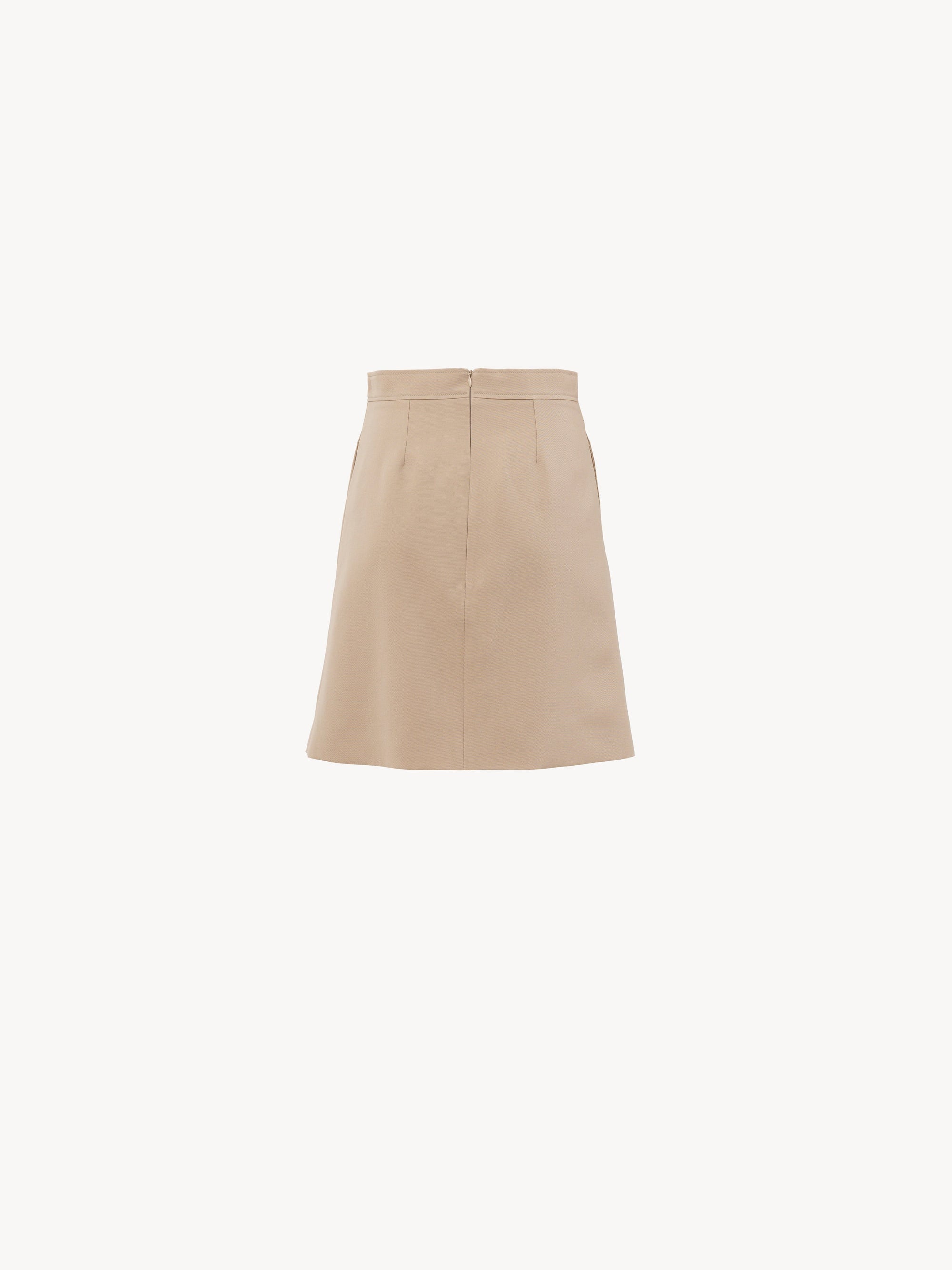 Jupe en gabardine de laine légère - Marron