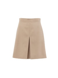 Jupe en gabardine de laine légère - Marron