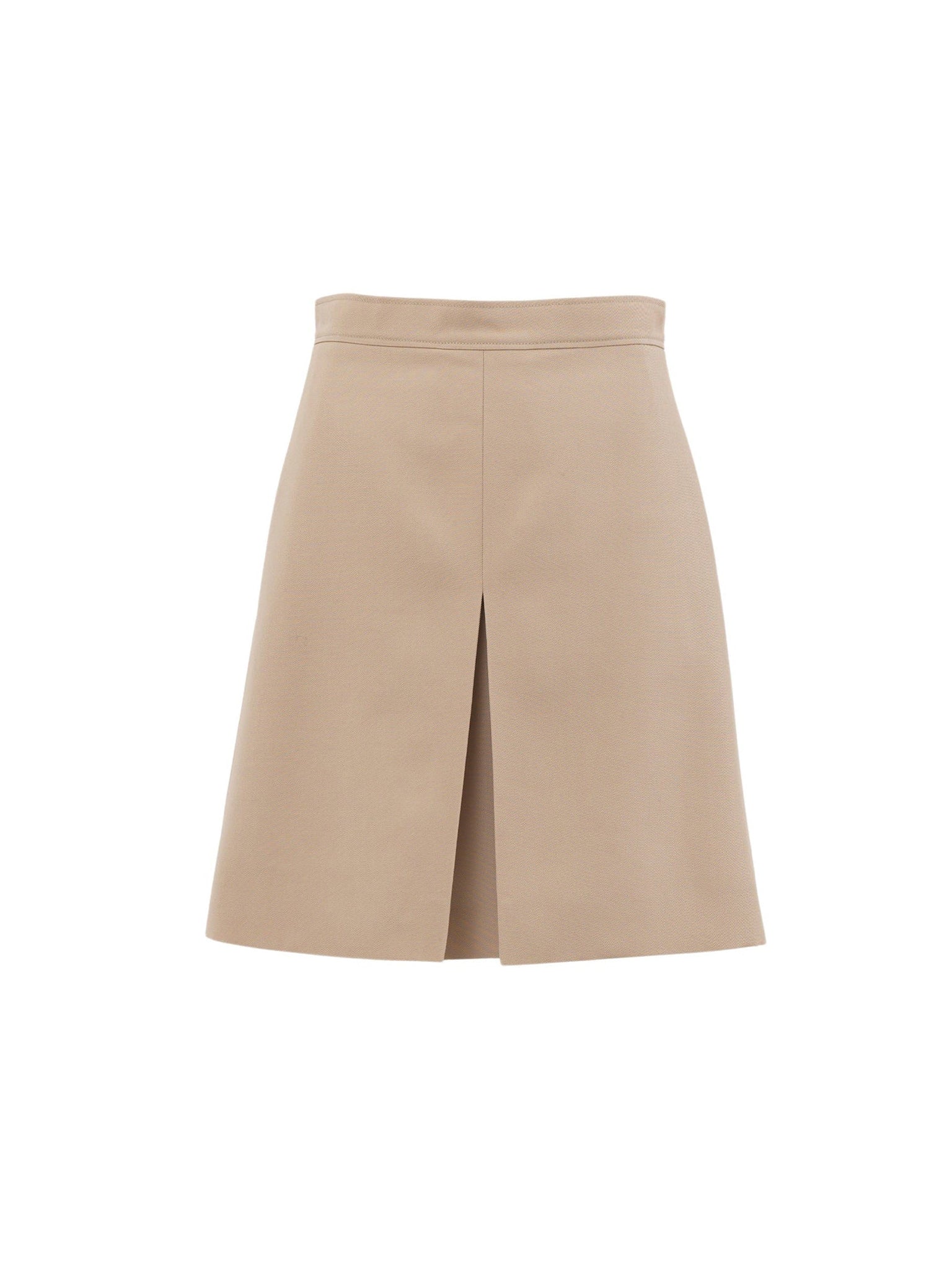Jupe en gabardine de laine légère - Marron