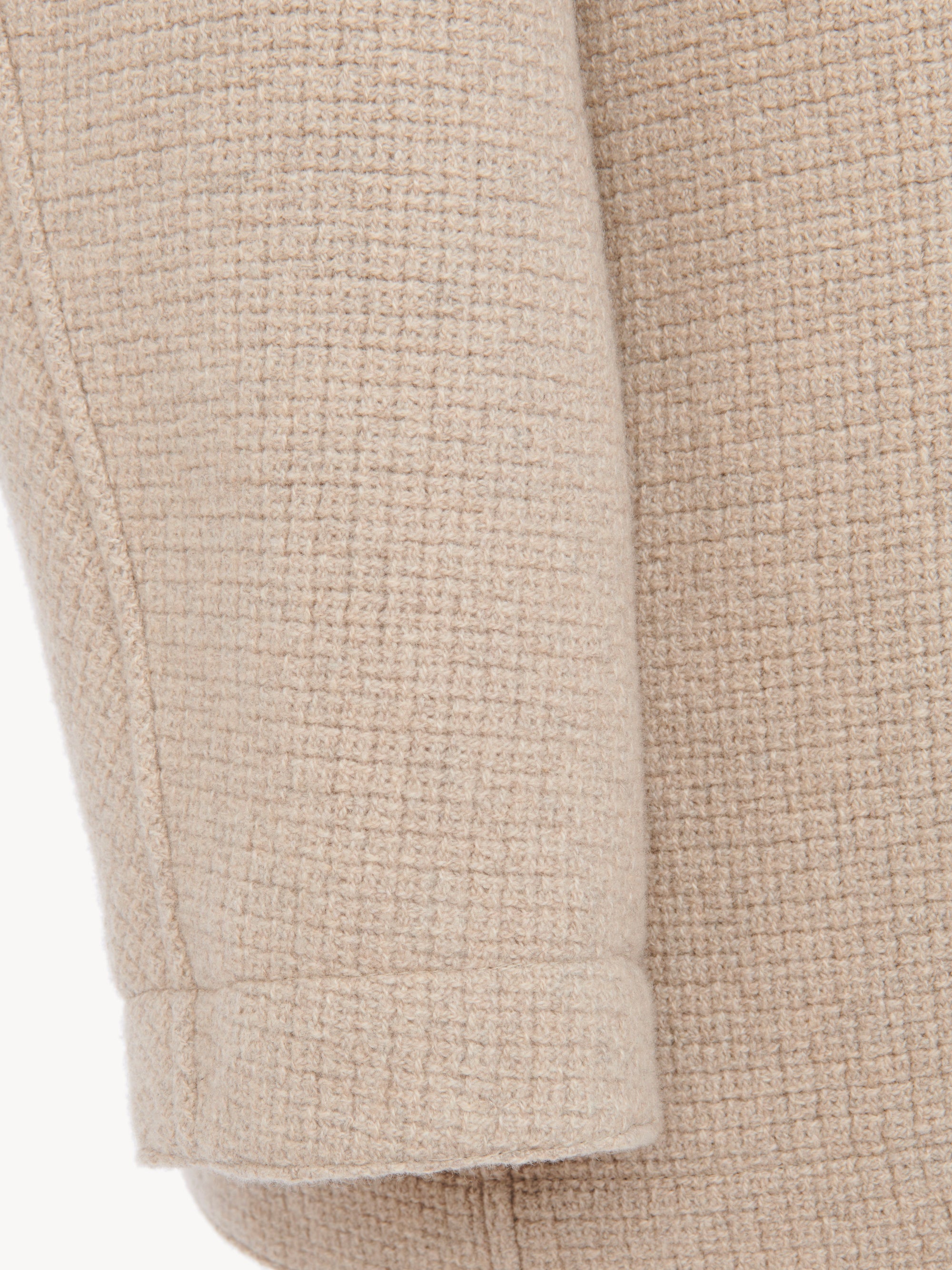 Manteau en cachemire recyclé doux blindé - Kaki Sable