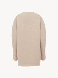 Manteau en cachemire recyclé doux blindé - Kaki Sable