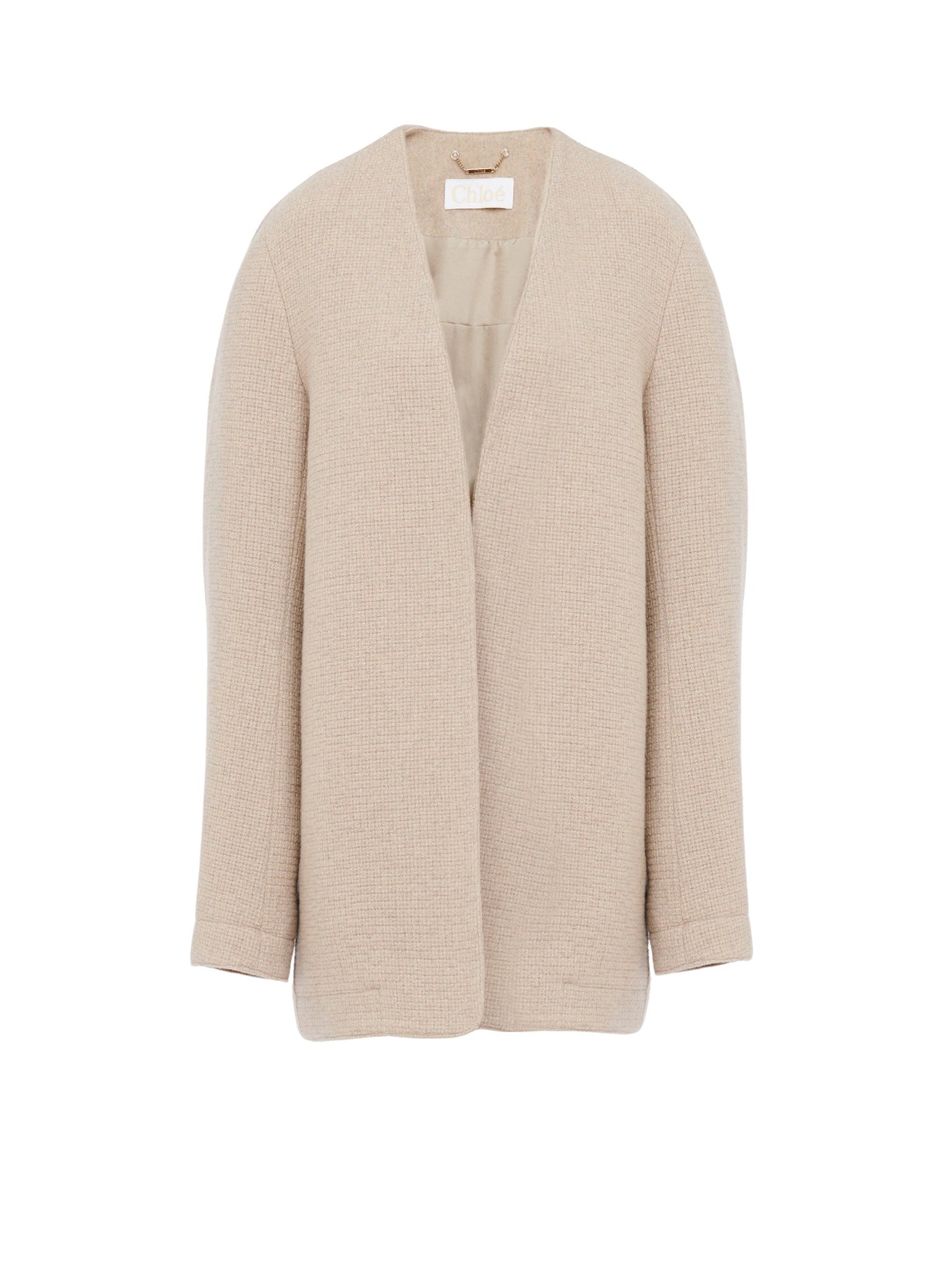 Manteau en cachemire recyclé doux blindé - Kaki Sable