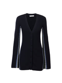 Cardigan surpiqure en laine - Iconic Navy