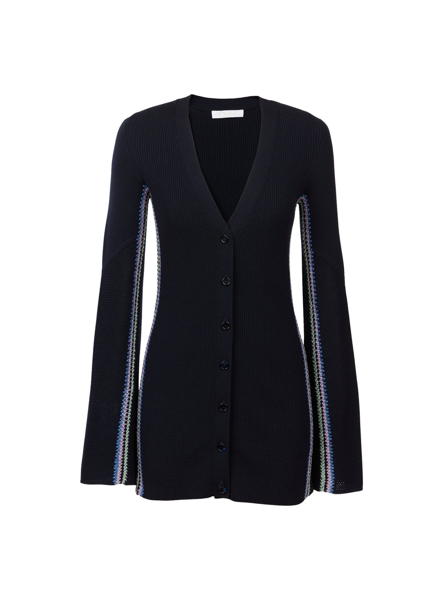 Cardigan surpiqure en laine - Iconic Navy