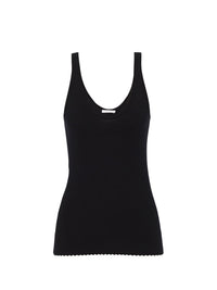 Top en tricot mérinos superfin - Noir