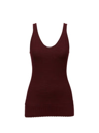Top en tricot mérinos superfin - Rouge Sienne
