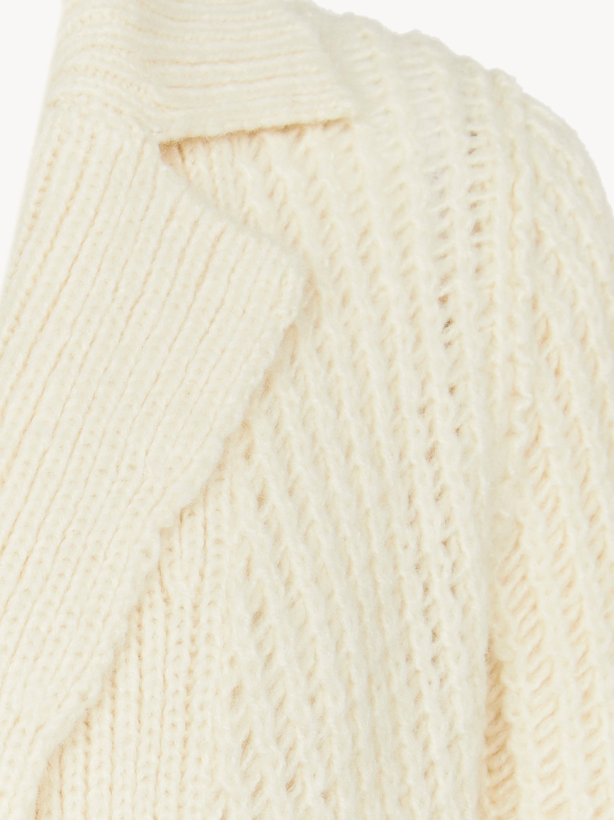 Manteau en tricot en laine crafty - Poudre Blanche