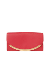 Portefeuille long à rabat Lizzie en cuir - Cherry Pink
