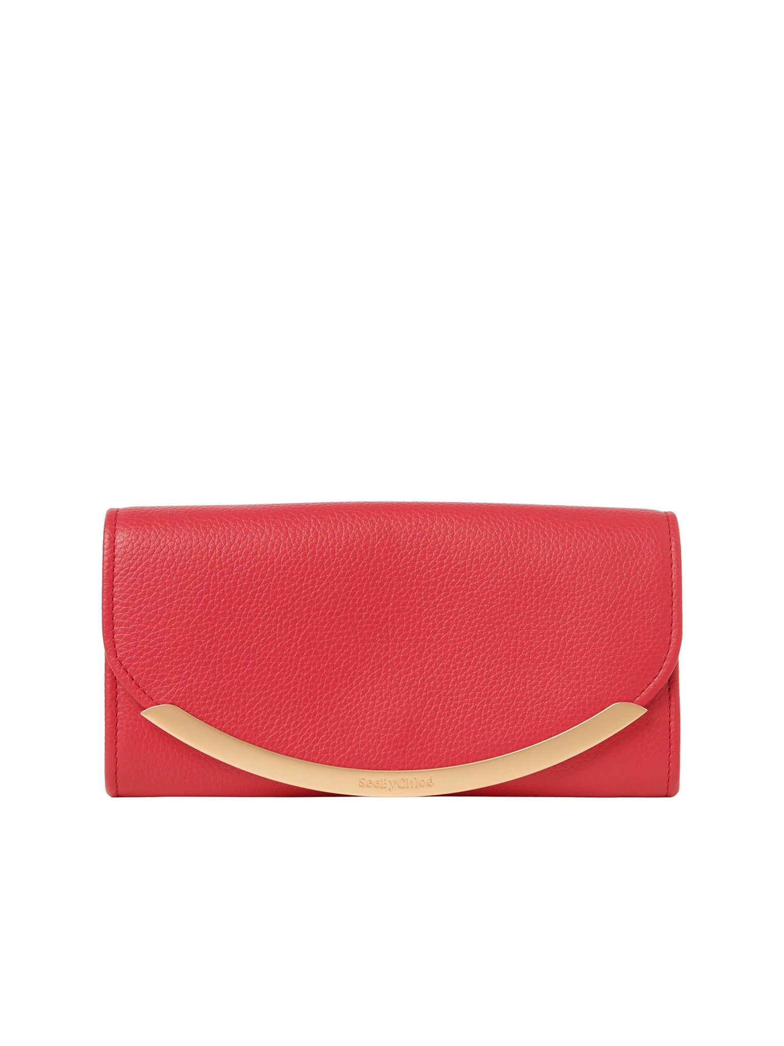 Portefeuille long à rabat Lizzie en cuir - Cherry Pink