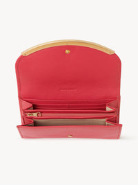 Portefeuille long à rabat Lizzie en cuir - Cherry Pink