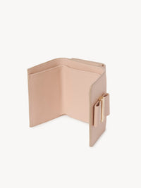 Mini portefeuille trois volets en cuir - Powder