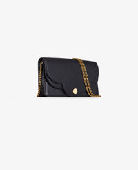 Sac Polina mini en cuir de vache à grain naturel - Black