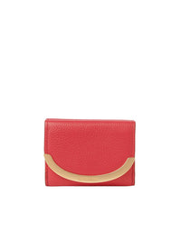 Portefeuille compact à trois volets Lizzie en cuir - Cherry Pink