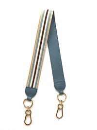 Bandoulière en cuir lisse - Bleu Minéral