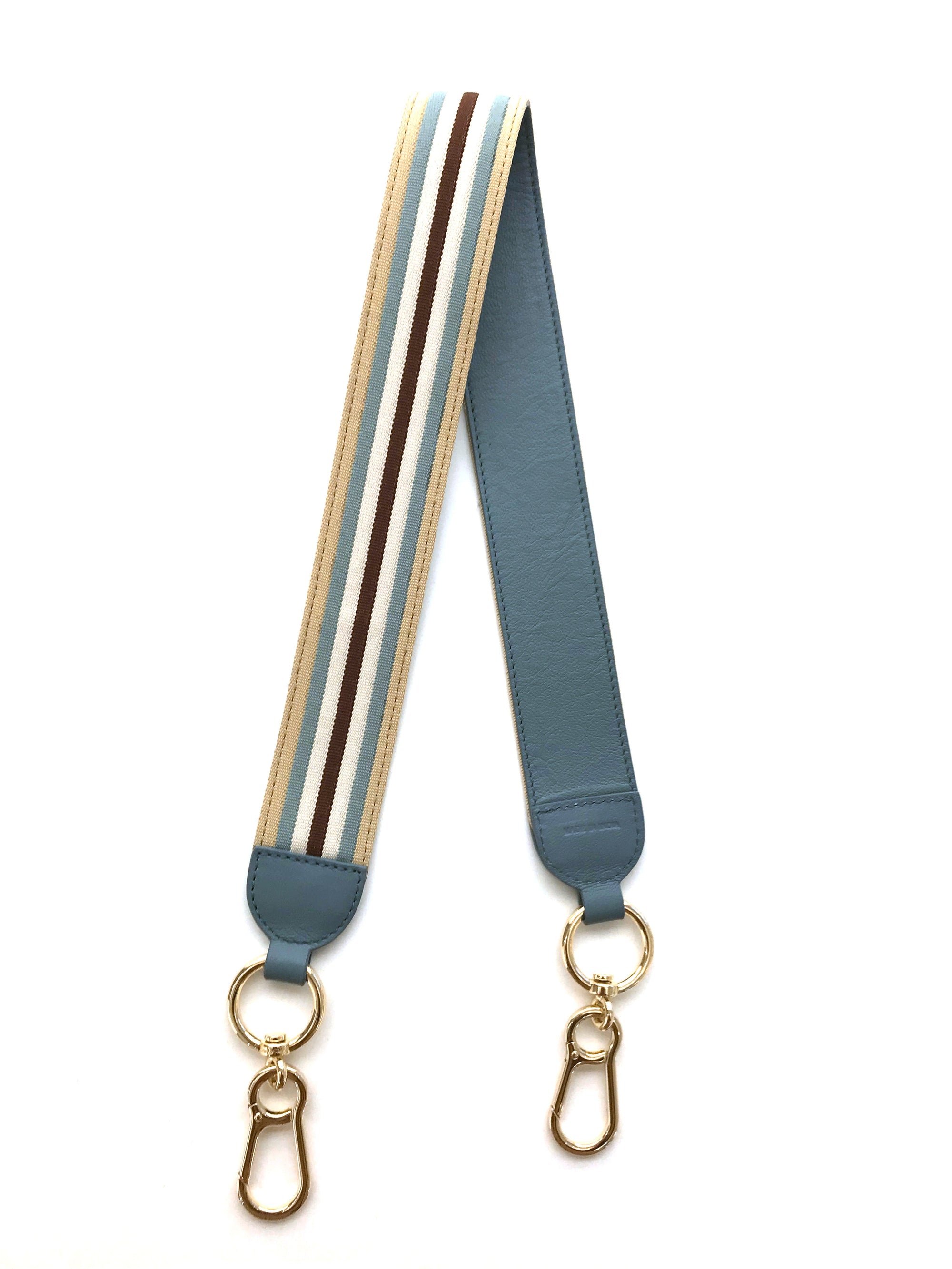 Bandoulière en cuir lisse - Bleu Minéral