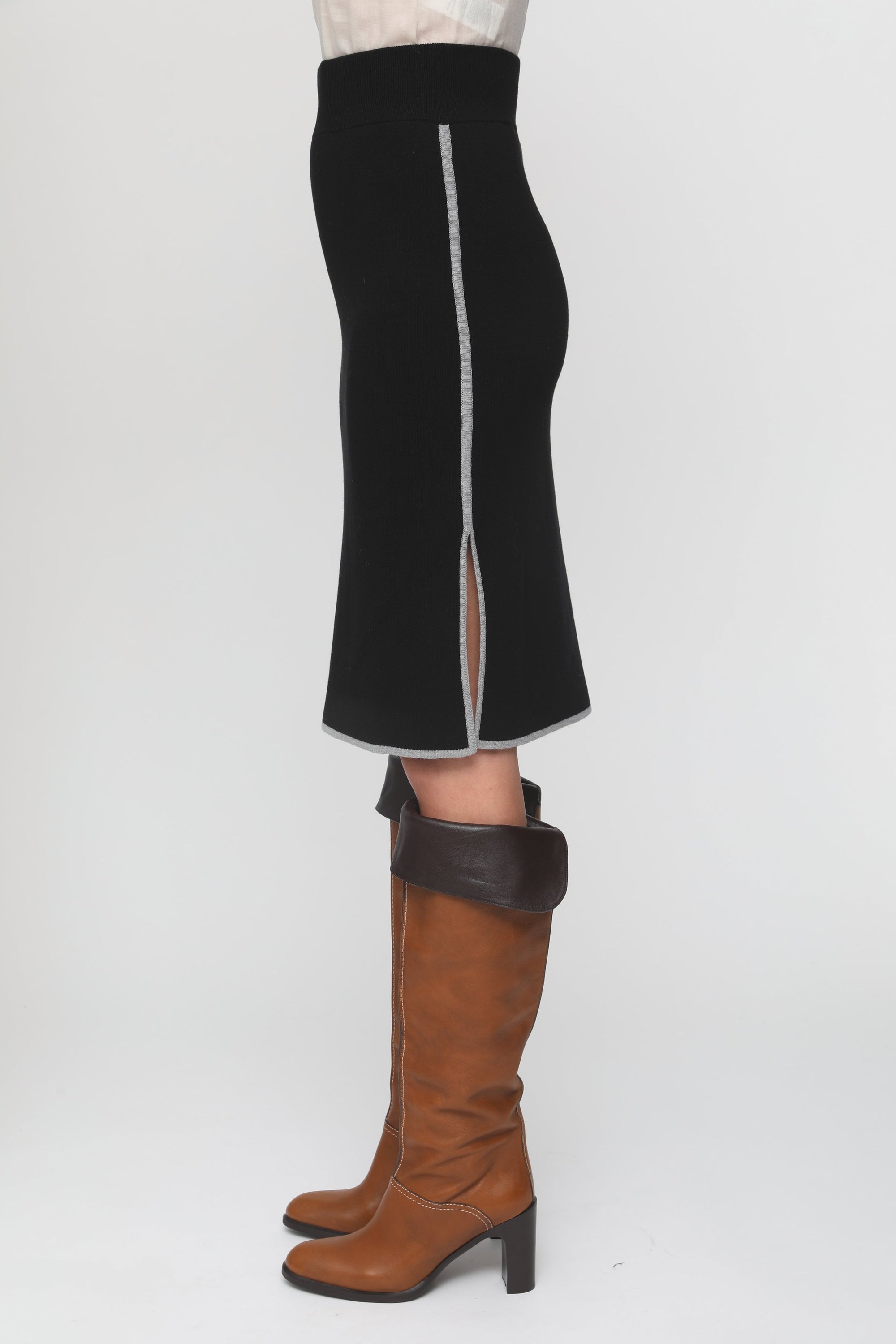 Jupe en cuir - Charcoal Black