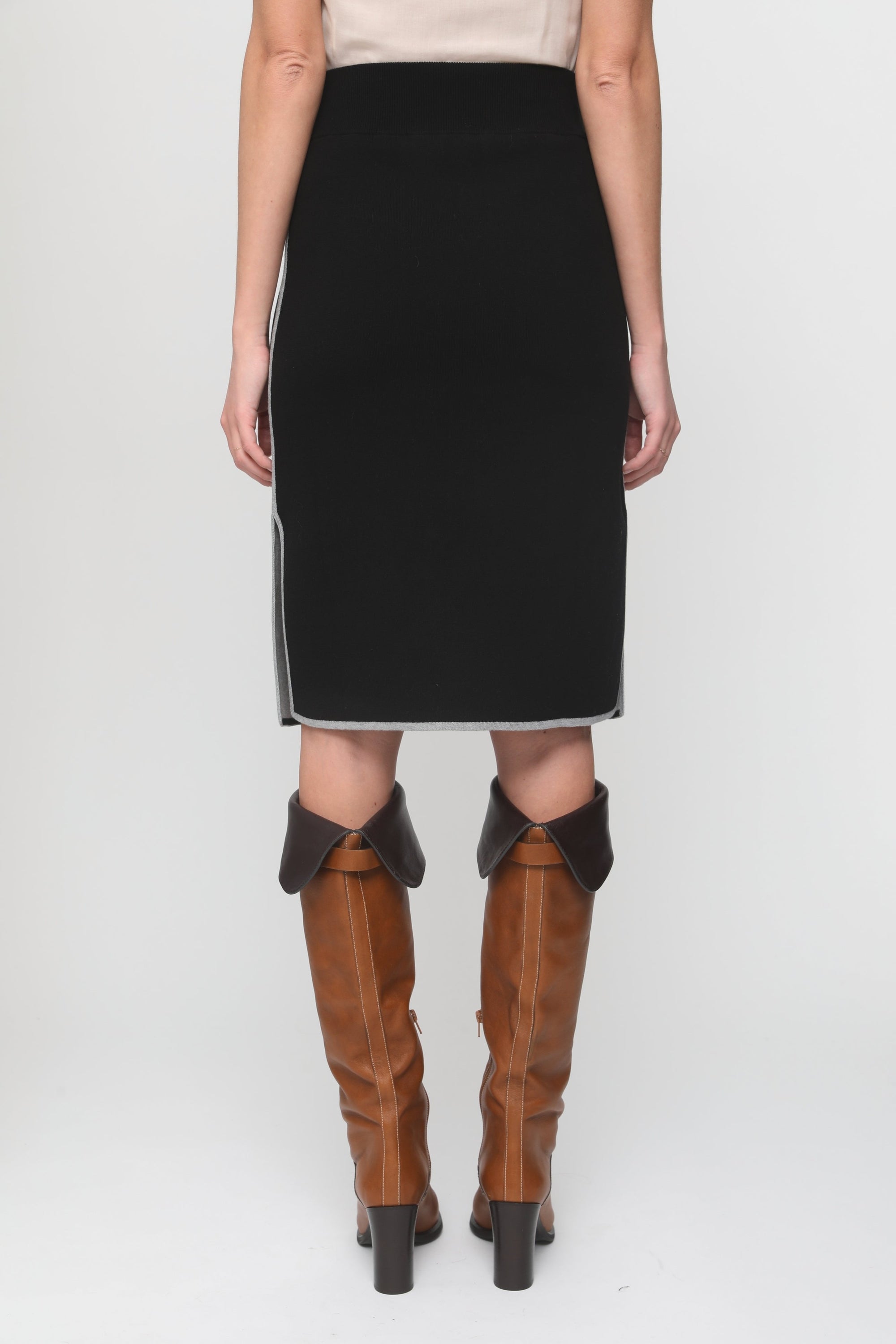 Jupe en cuir - Charcoal Black