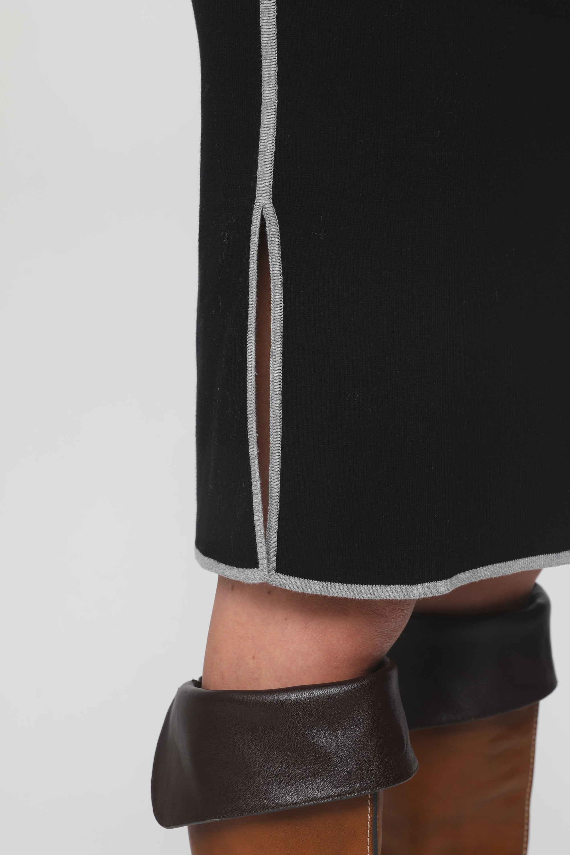 Jupe en cuir - Charcoal Black