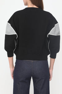 Pull en maille double face à logo - Charcoal Black