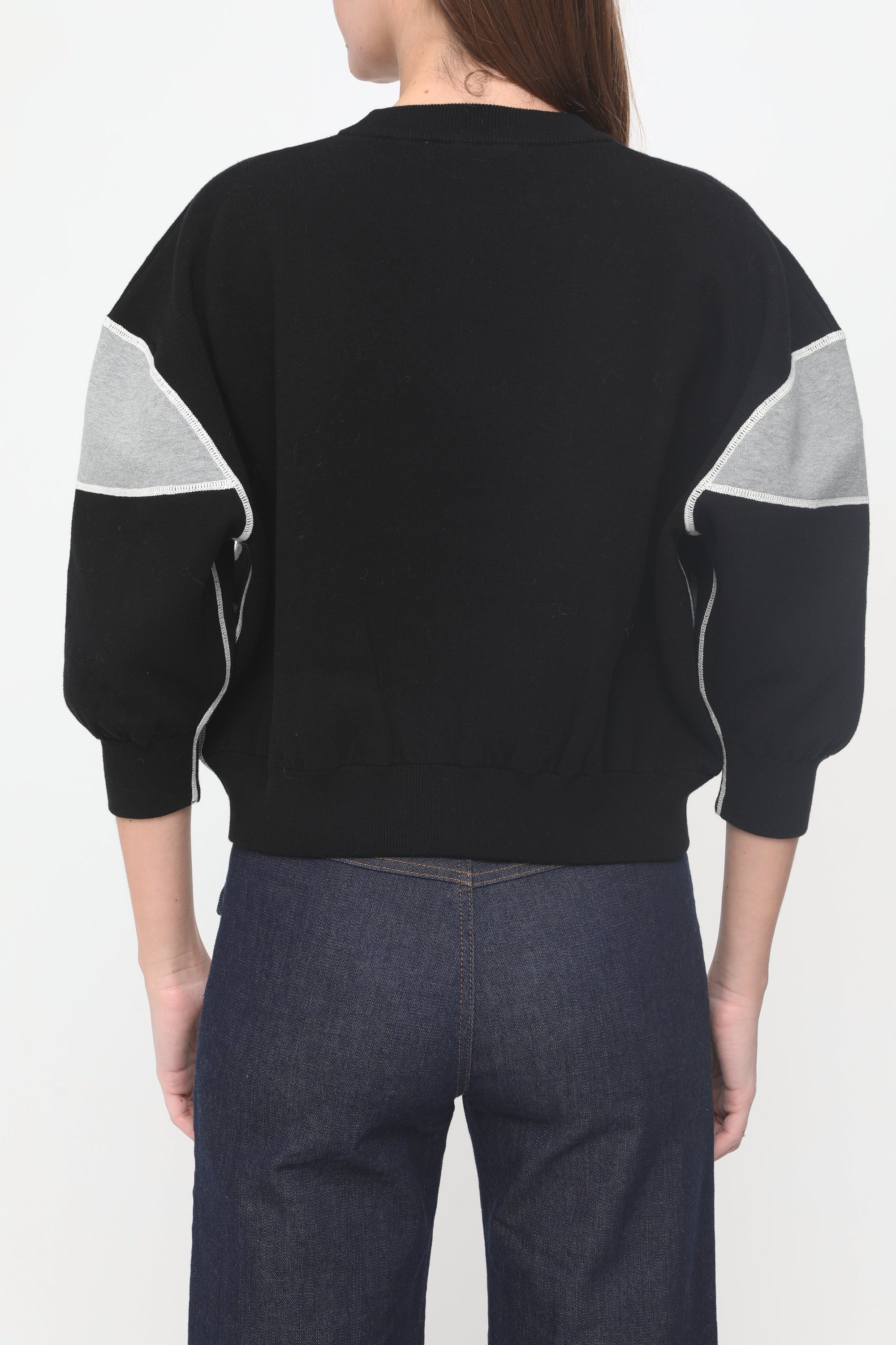 Pull en maille double face à logo - Charcoal Black