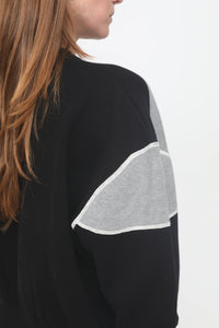 Pull en maille double face à logo - Charcoal Black