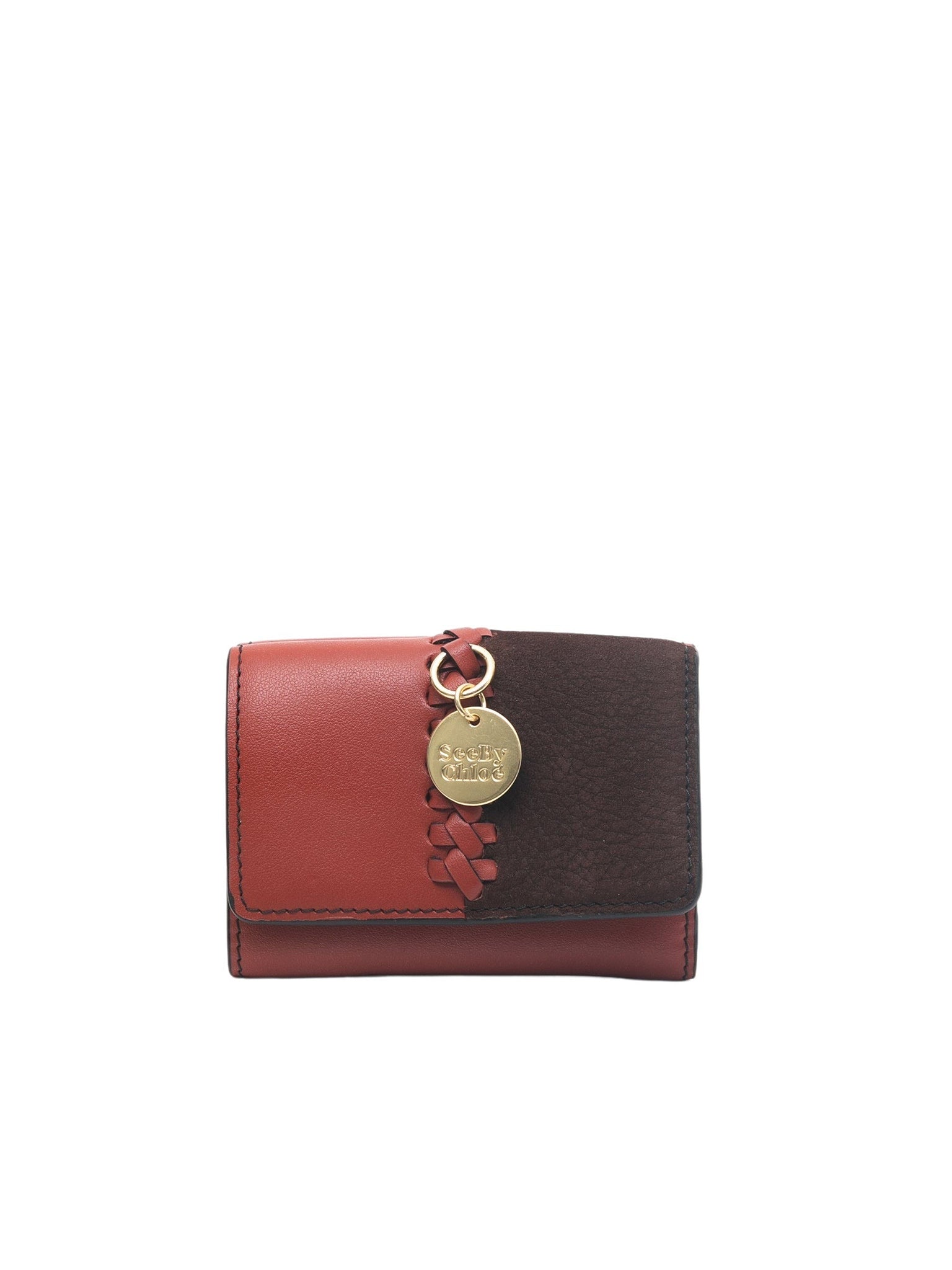 Mini portefeuille à trois volets Tilda en cuir - Faded Red