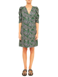 Robe col V à fleurs - Multicolor